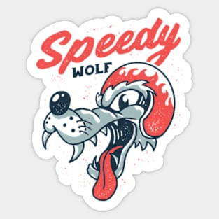 speedy wolf retro Sticker